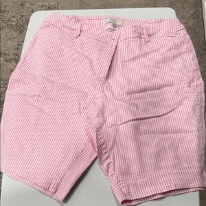 Talbots Pink and White Striped/checked Women’s Bermudas 14 W